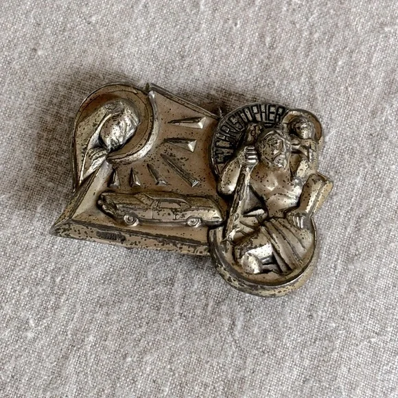 Vintage Saint Christopher Dashboard Magnet - Picture 2 of 4
